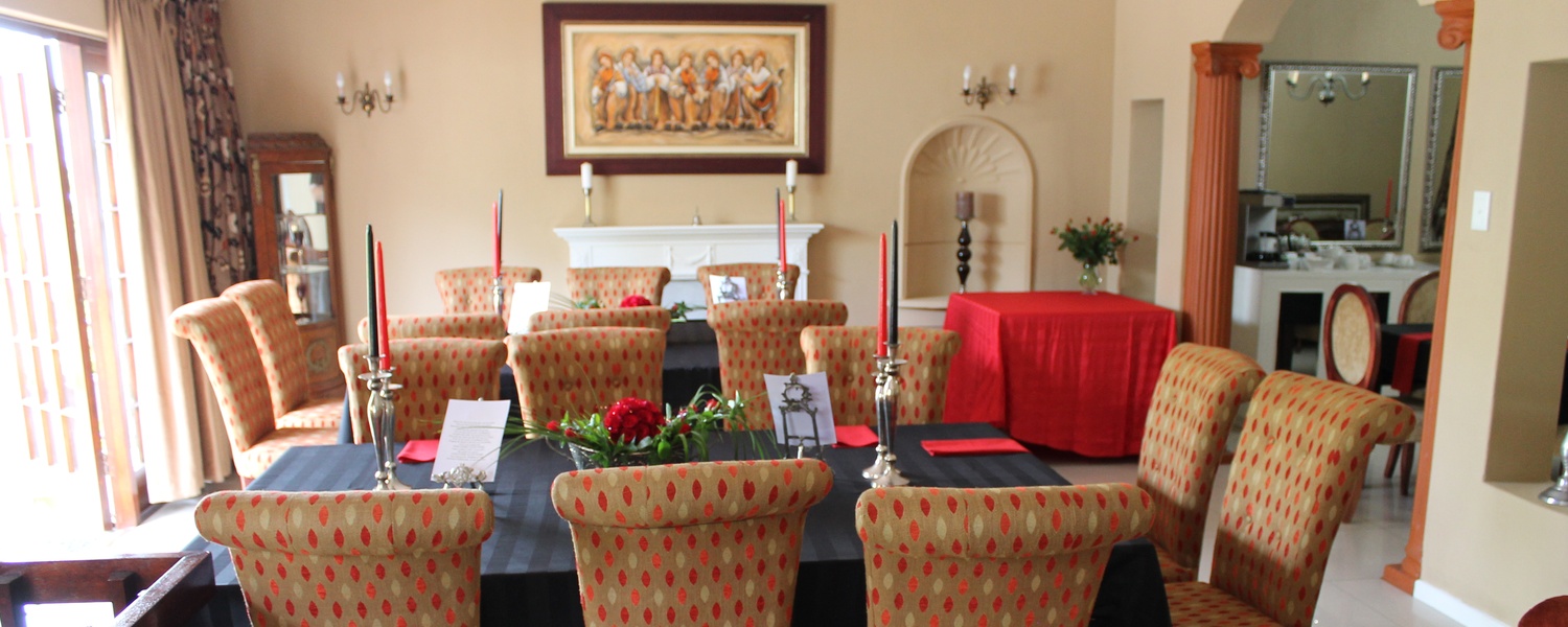 Table setting and event at Dark Chocolate Guest house
